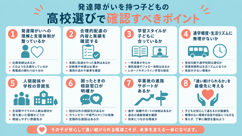 発達障がいを持つ子どもの高校選びで確認すべきポイント